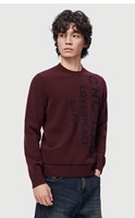 Pull col rond vert olive foncé pour homme, tricot uni, mélange de laine, pull basique