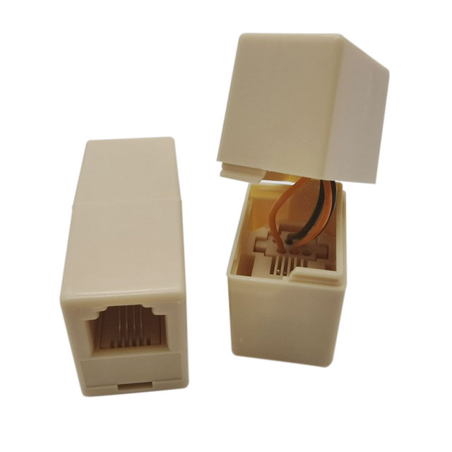 RJ11 Coupler Phone Line Connector Telephone Cord Adapter RJ11 6P4C Female to Female for Landline Phone and Fax