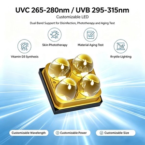โมดูลไดโอดยูวีแอลอีดี 280-315 นาโนเมตร เลนส์ควอตซ์ ชิปโฟกัสสำหรับอุปกรณ์ฉายแสงยูวี - Product Image 1