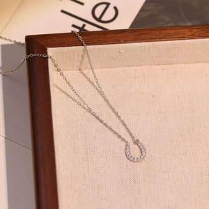 Collar Largo con Colgante de Herradura, Joyería de Acero Inoxidable, Chapado en Oro de 18K PVD, Antideslustre, para Mujer - Product Image 3