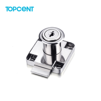 Serrure de tiroir de bureau moderne en alliage de zinc finition nickel avec clé pour chambre, cuisine, salle de bain