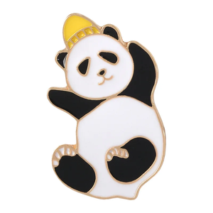 Broches de metal personalizados con diseño de panda, elegantes, al por mayor, de esmalte duro y suave, para ropa - Product Image 3