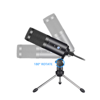 Microphone de bureau USB filaire en métal cardioïde professionnel pour diffusion en direct YouTube musique ordinateur podcasting
