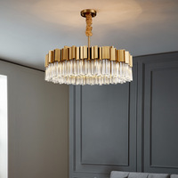 Lustre linéaire moderne de luxe en cristal doré, luminaire rectangulaire pour salle à manger, villa, restaurant, décoration intérieure