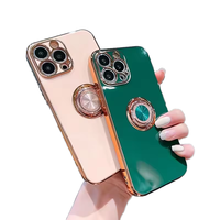 Étui de téléphone protecteur en TPU électro-plaqué rotatif à 360 degrés magnétique de luxe pour 15 Pro Max & 17 Pro Max
