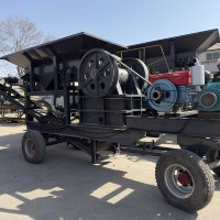 Concasseur à mâchoires mobile PE 400X600 à moteur diesel avec chargeur, fabriqué en Chine pour le concassage de granit, de basalte et de pierres dans l'exploitation minière