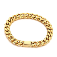 Bracelet tendance Hip Hop en acier inoxydable 316L, maillons cubains solides, résistant au ternissement, étanche, bicolore, empilable pour homme