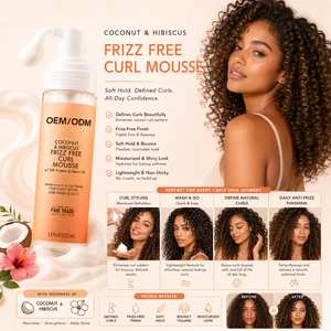 Mousse para rizos sin frizz OEM ODM con aceite de coco, proteína de seda y aceite de neem para peinar cabello rizado - Product Image 6