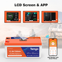 Baterai LiFePO4 12V 300Ah dengan Pemanas Otomatis, Layar LCD, Bluetooth, Sempurna untuk RV, Motorhome, Off Grid, Trailer & Camper