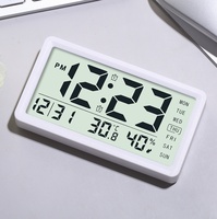 Jam Alarm Kalender Digital Pintar Baru, Jam Elektronik Gaya Pastoral, Jam Meja Plastik, Termometer Kamar Tidur
