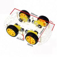 Bon marché, top ventes, accessoires de bricolage, kit de châssis robot 4WD, moteur à 4 roues motrices, kit de voiture intelligente 4WD pour Ardui Rasp Pi