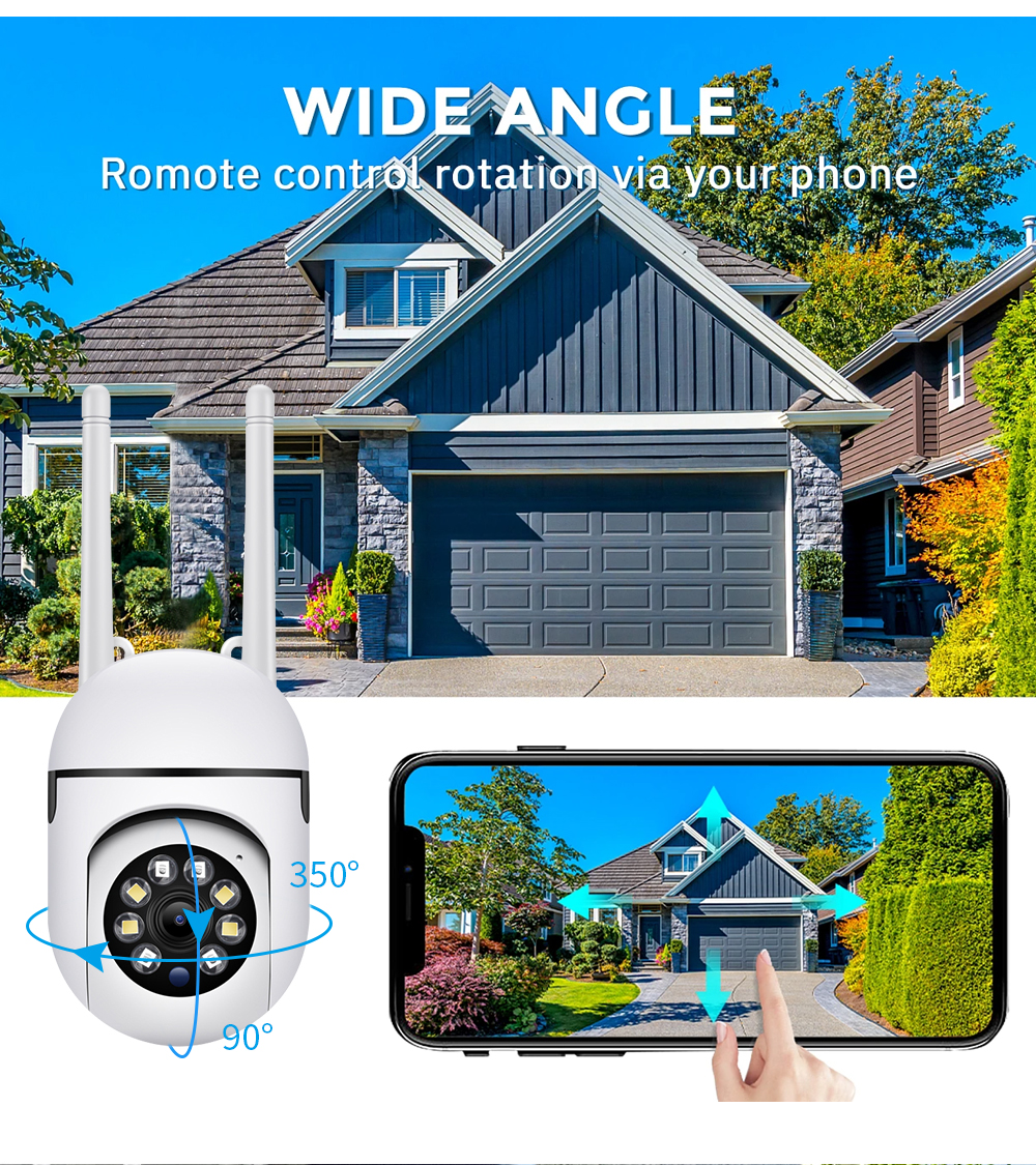 HD 1080P Smart CCTV Security Camera 360 Degree WIFI Webcam Video