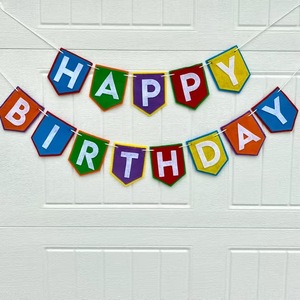 Guirlande en feutre Joyeux Anniversaire de haute qualité en gros d'usine - Bannière de drapeaux colorés pour la décoration de baby shower, de mariage et d'anniversaire - Product Image 6