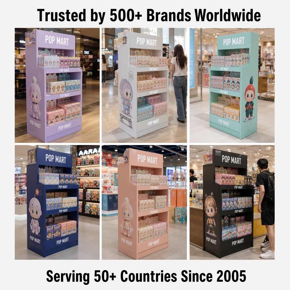 Apache Custom Metal Figure Display Rack Countertop Spinning 4-Tier Pop Mart Toy Organizer OEM for Blind Box Retail Store OEM ODM — view 6