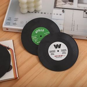Vintage Mug Coaster Vinyl Not Easily Deformed Record Coaster <b>Silicone</b> Coaster Silica Gel Vinyl Placemat Insulation - Product Image 2