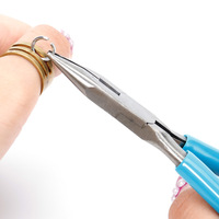4 pièces pinces à bijoux en acier nez d'aiguille nez incurvé coupe-fil à nez rond pour la fabrication et la réparation de bijoux