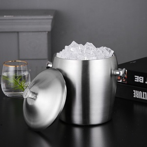 Tốt Nhất Bán Thanh Phụ Kiện 2L Đôi Tường Thép Không Gỉ Đảng Bia Rượu Vang Máy Làm Lạnh Độc Đáo Cách Điện Ice Cub Xô Với Xử Lý - Product Image 4