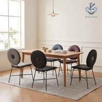 Chaise de salle à manger moderne en cuir, résistante aux griffures de chat et au design multifonctionnel, pour usage commercial et domestique