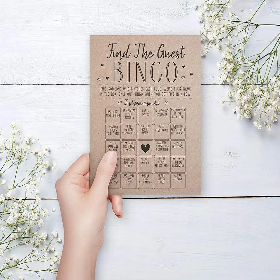 Nicro De Gast Bingo Game Met Sticker Bridal Shower Ice Breaker Activiteit Loterij Neutrale Silly Prijzen Karakter Vinden