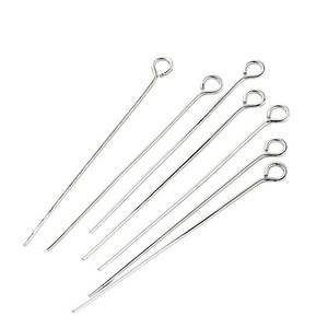 Agujas de cobre puro para bisutería, agujas en T con cabeza de bola para hacer pulseras, diseño cónico chapado en oro de 14 quilates - Product Image 1