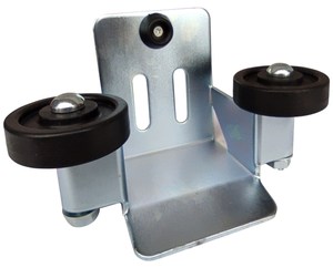 <span class=keywords><strong>Support</strong></span> de porte coulissante moderne en acier argenté avec roulettes en nylon durables pour usage extérieur, garantie 1 an, installation par vis - Product Image 2