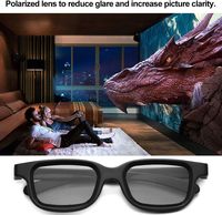 Lunettes 3D polarisées tendance pour cinéma RealD, matériel VR stéréoscopique, taille adulte noire avec écran virtuel de 50 à 80 pouces