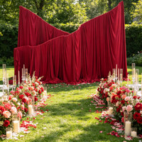 Nouveaux rideaux de fond en tissu doux DKB Crafts, rideaux de fond photo classiques rouges pour la photographie de fête, toile de fond pour la photographie