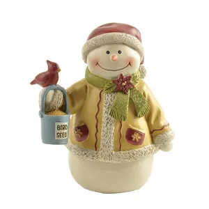 Giáng Sinh Đáng Yêu Nhựa 8 Inch Snowman Với Red Bird & Hạt Giống Xô Cho Quà Tặng Gia Đình Trong Kho