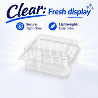 Nouveauté : Boîte en plastique biodégradable PET pour gâteaux, fruits, légumes, emballage alimentaire, blister, coque en plastique