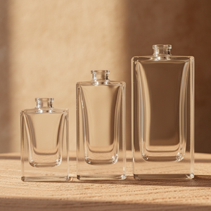 Botella de Perfume de Vidrio Rectangular Simple y Vacía, 30ml 50ml 100ml, Botella de Perfume de Vidrio Transparente con Caja de Empaque - Product Image 5