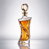 Bouteilles en verre transparentes, forme torsadée unique, bouteille en cristal clair avec liquide ambré pour cadeau et présentation de produits haut de gamme