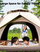 Tente familiale Pop automatique imperméable quatre saisons en Oxford pour 2/3/4 personnes, facile à monter, portable, coupe-vent, type dôme, pour la randonnée en plein air