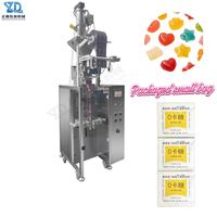 Machine d'emballage automatique pour petits granulés avec alimentation par pince et scellage 3 côtés, idéale pour les bonbons et mini-gommes pour enfants
