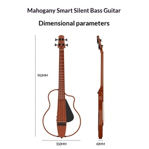 กีตาร์เบส Natasha NBSG Smart Silent <span class=keywords><strong>Fretless</strong></span> ไม้มะฮอกกานี ผิวด้าน พร้อมอุปกรณ์ครบชุด สำหรับร้องเพลง เล่นดนตรีแบบ Fingerstyle เหมาะสำหรับวงดนตรีและการแสดงบนเวที - Product Image 2