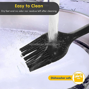 Factory Customized Long Handle Silicone Basting Oil <b>Brush</b> Set for Charcoal <b>BBQ</b> and Bread Baking - Product Image 5