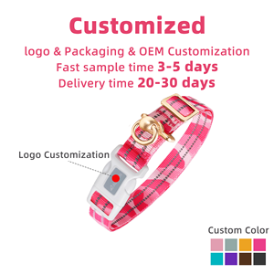 Collares de perro de camuflaje Rosa ajustables suaves de nailon de primera calidad <span class=keywords><strong>Collar</strong></span> de perro táctico resistente impermeable reflectante con soporte Airtag - Product Image 5