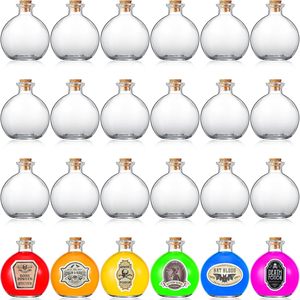 Spherical Clear Glass <strong>Bottle</strong> 8.5oz Potion Round Glass <strong>Bottles</strong> <strong>with</strong> <strong>Cork</strong> Stopper Decorative <strong>Bottles</strong> for Halloween Christmas - Product Image 6