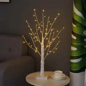 High Quality 48 Warm White LED Tree Decorative Lights 4 Foot Christmas Tree Lights with Glitter Effect
