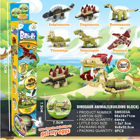 2025 Best-seller STARMERRY Mini modèle éducatif jouet dinosaure série 6 en 1 ABS plastique briques de construction blocs ensembles 5-7