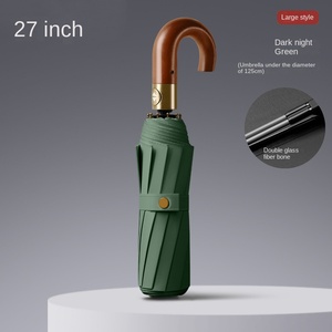 Wooden Curved Handle <b>Automatic</b> One-Button Open Business <b>Umbrella</b> with 10-Bone Design-Advertising Manufacturers Spot Wholesale - Product Image 6