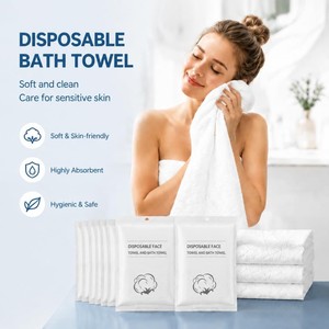 Serviette de bain jetable en coton, épaisse, douce, absorbante, légère et pratique, idéale pour les hôtels – Meilleure vente - Product Image 2