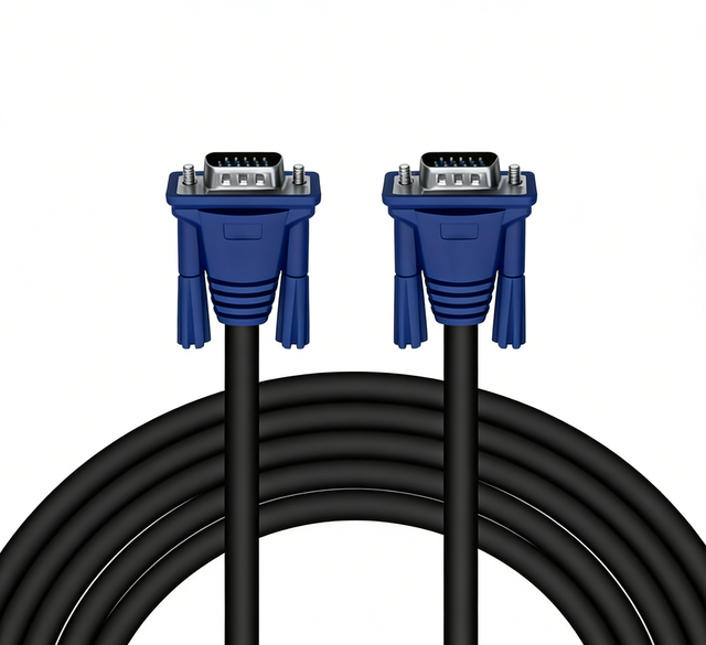 3+6Vga to Vga Cable Male to Male Gold Plated Ferrite Cores Coaxial Monitor Cable with DP RCA Connectors Supports 1080p Vga Cable