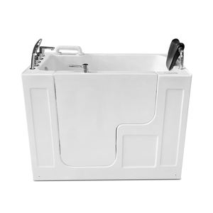 Mandrex Autoportant Petite Taille Rectangle Acrylique Walk-In Assise Massage Baignoire Débordement Antidérapant Ouverture Latérale Aide au Trempage - Product Image 6