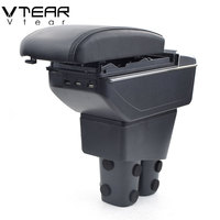 Vtear – Boîte de rangement élégante en ABS et cuir PU avec accoudoir coulissant avant et porte-gobelet pour Honda City 2010-2013