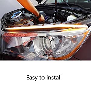 Señal de giro blanca Luces de flujo de freno amarillas Luz de circulación diurna del automóvil Tira impermeable flexible - Product Image 2