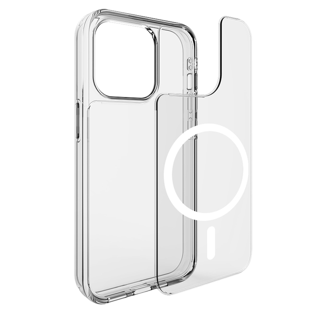 Modular Design Clear Cover Back Case for iPhone & for Samsung Magnetic Detachable Snap-on Mobile Phone Case