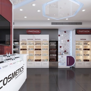 Custom Cosmetic Display showcase Makeup Stand Beauty Shop Shelving Skincare Cabinet Store Furniture Interior Design - Product Image 3
