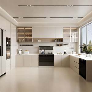 Muebles Inteligentes Personalizados 2025, Gabinetes de Cocina Pintados de Diseño Moderno con Puerta de Vidrio - Product Image 2