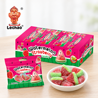 Bonbons gélifiés en forme de pastèque, marque privée OEM ODM, halal, enrobés de sucre, moelleux et croquants, en boîte