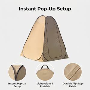 Tente de change instantanée kaki, imperméable avec revêtement argenté, pour douche extérieure, toilettes et vestiaire, idéale pour la <span class=keywords><strong>plage</strong></span> et le <span class=keywords><strong>camping</strong></span> - Product Image 2